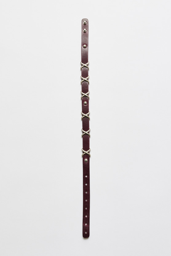Our Legacy - 2 CM Choker Trio Cross Merlot Red Leather