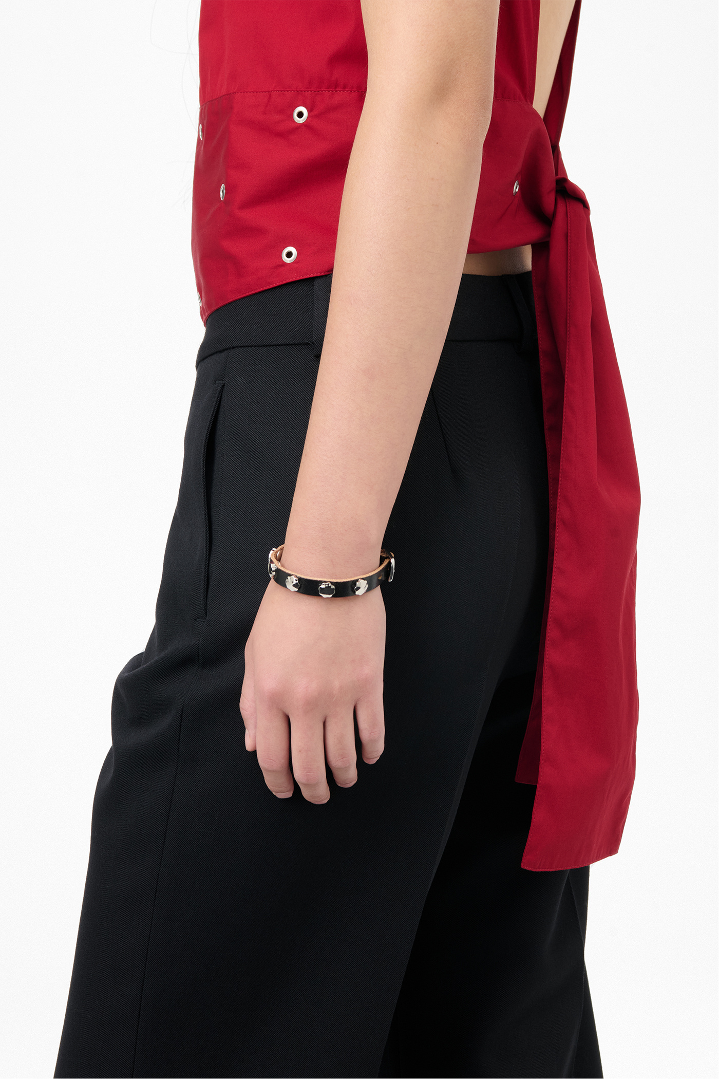 Our Legacy - Flower Bracelet Deep Black Leather