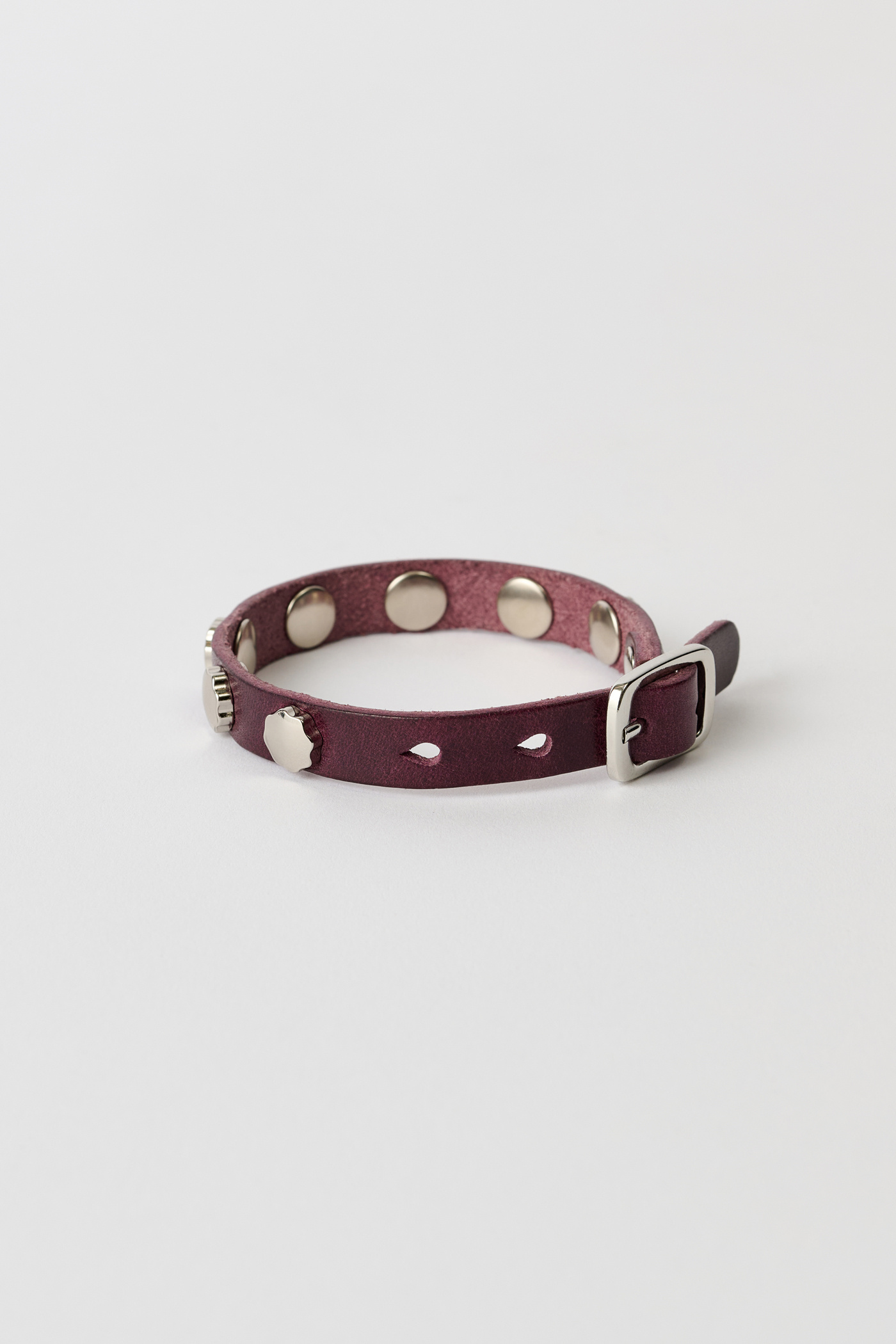 Our Legacy - Flower Bracelet Merlot Red Leather