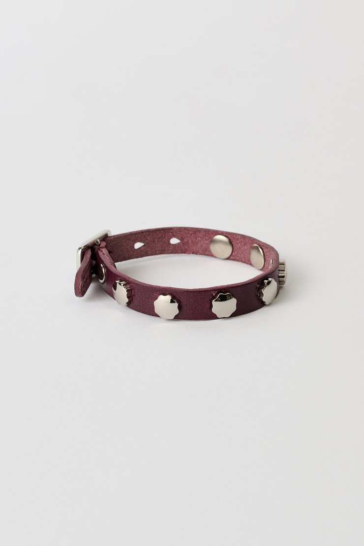 Our Legacy - Flower Bracelet Merlot Red Leather