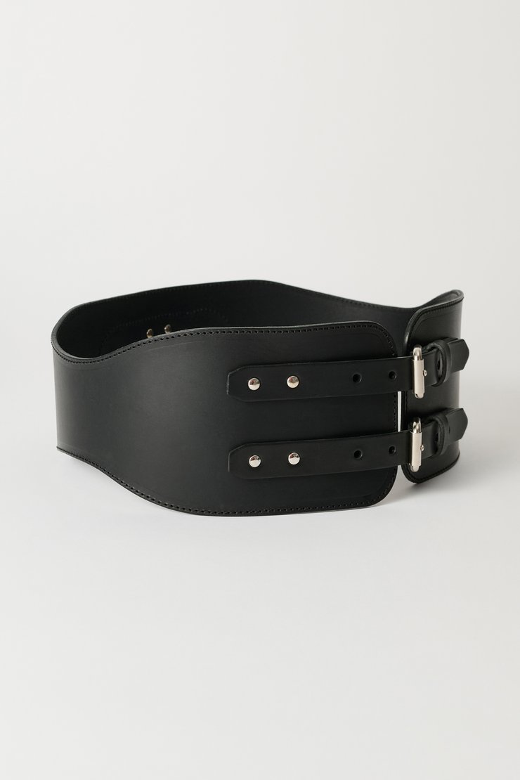 Our Legacy - Twin Tongue Belt Black Chromexcel Leather