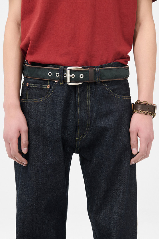 Our Legacy - Verge Belt Dark Navy Velveteen Nubuck