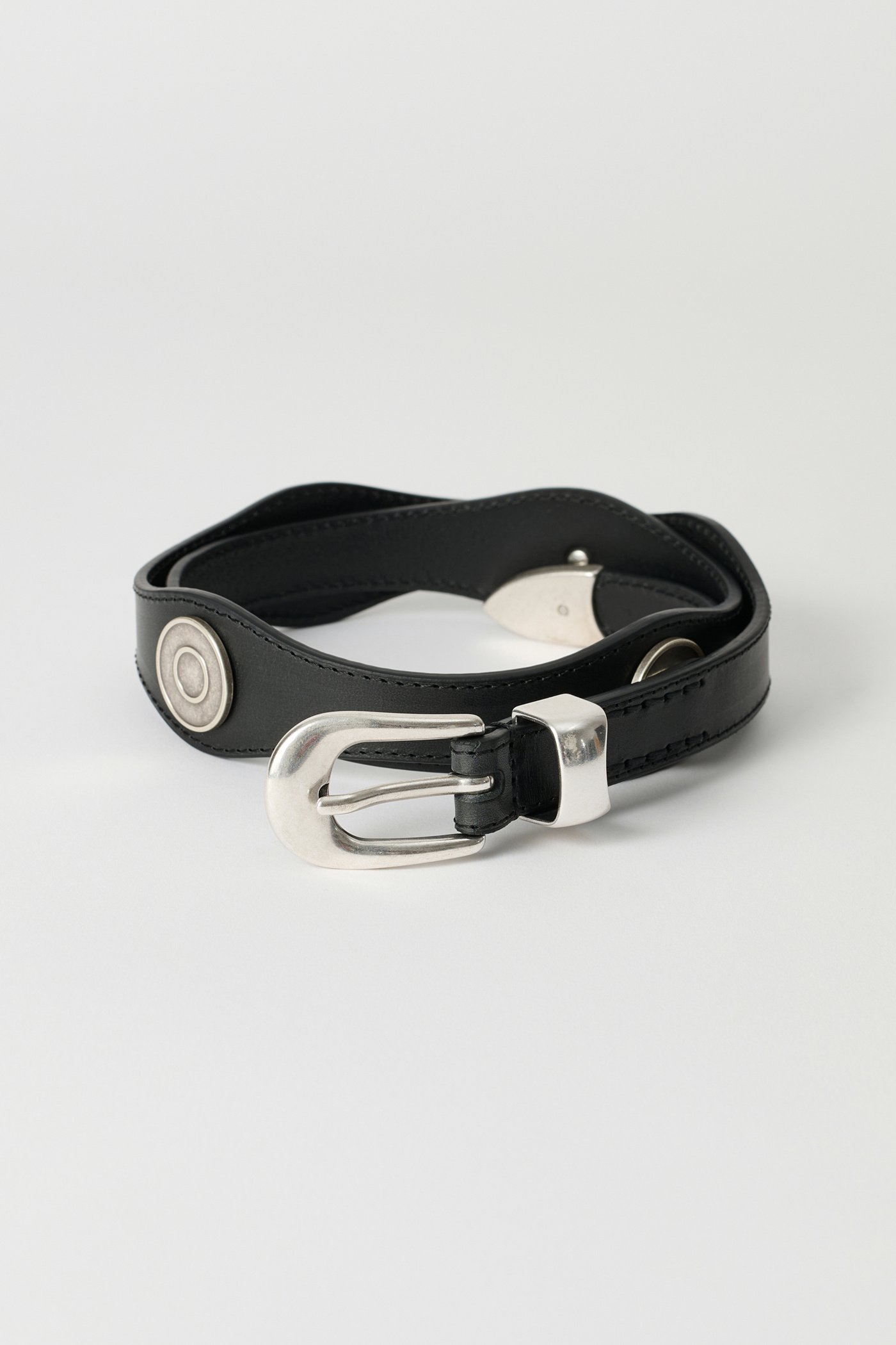 Our Legacy - Twin Tongue Belt Black Chromexcel Leather