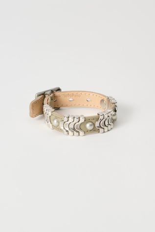 Our Legacy LEATHER WAVE BRACELET ボルドー Our Legacy Burgundy Wave Bracelet in Metallic | Lyst