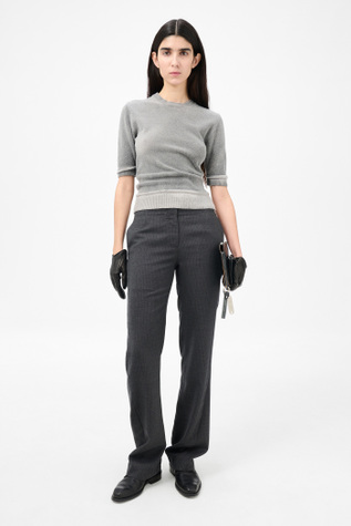 Poise Trouser Smoke Grey Micro Herringbone