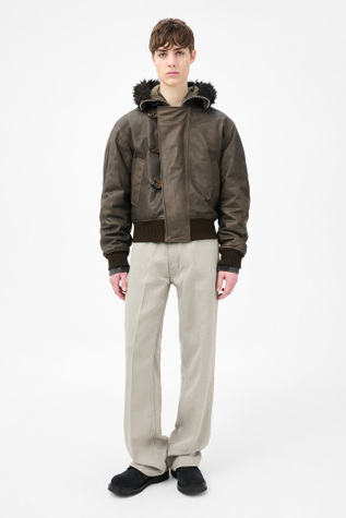 Compel Jacket Olive Waxy Cattle Hide