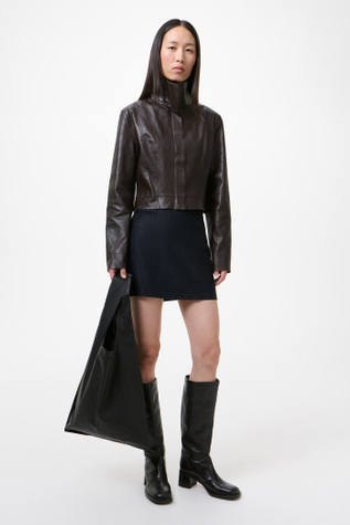 Concealed Jacket Umber Brown Fluid Calfskin