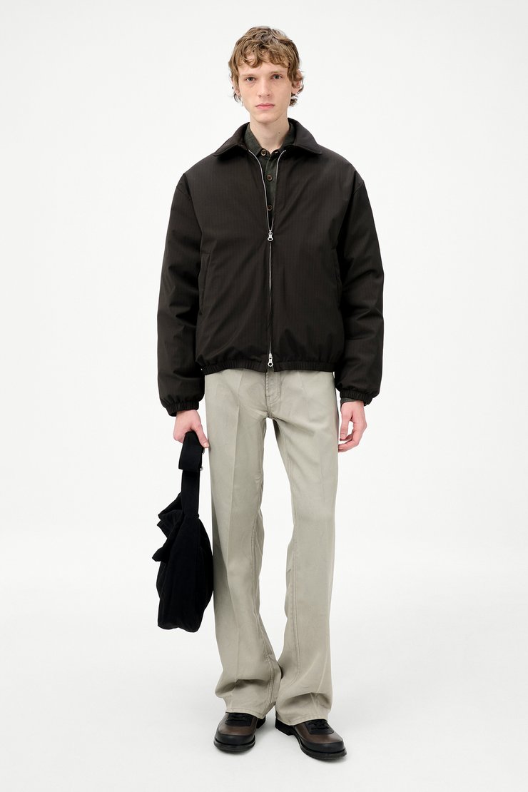 OUR LEGACY / ジャケット/46/ポリエステル/ブラウン/ストライプ/M4251BC/AVENUE PUFFA Our Legacy - Avenue Puffa Churchill Stripe Membrane Wool