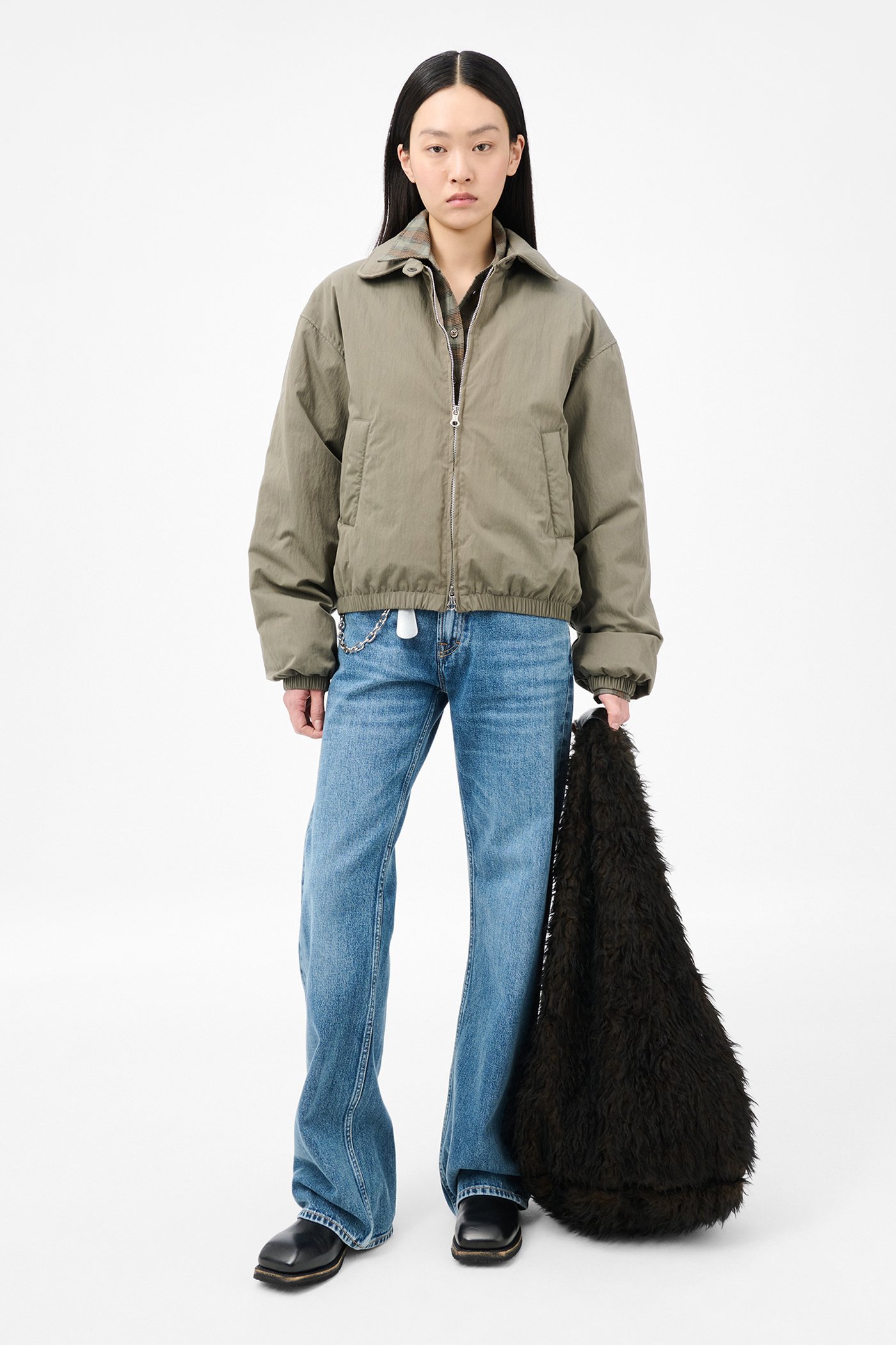 Our Legacy - Cropped Avenue Puffa Solaro Sage Tide Cotton Nylon