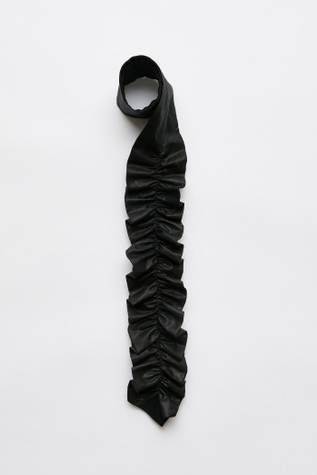 Gathered Tie Black Ink Chintzed Mussola
