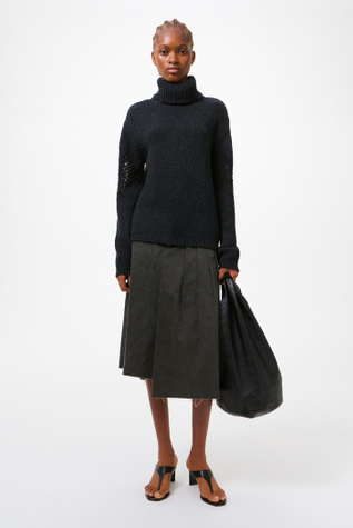 Cage Rollneck Charcoal Low Twist Merino