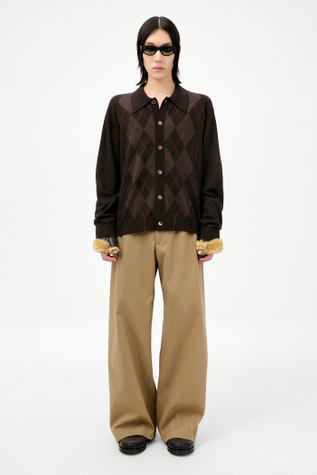OUR LEGACY EVENING POLO Brown 46サイズ Our Legacy - Our Legacy Evening Polo Pub Argyle Fine Wool
