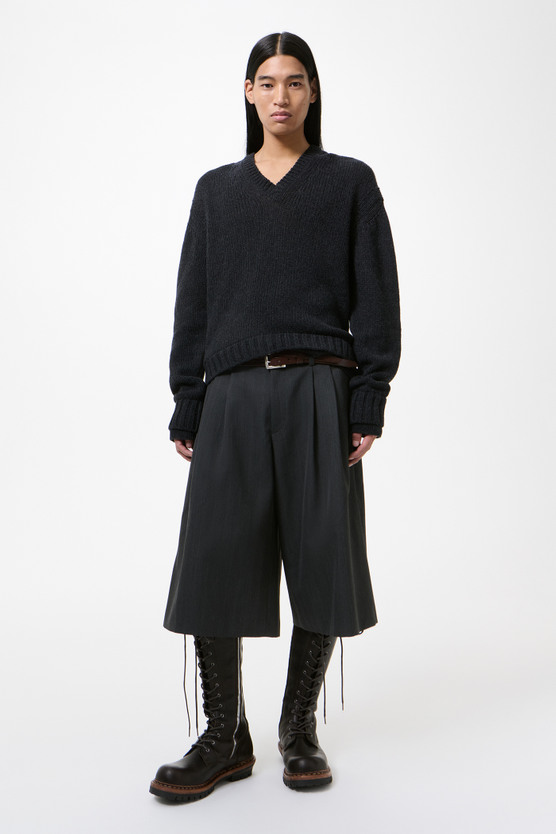 お*お様 Our Legacy FALSE V-NECK Our Legacy - False V-Neck Charcoal Low Twist Merino