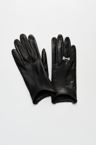 Bow Glove Black Nappa