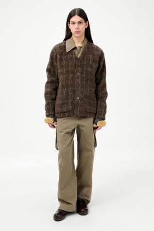 Cardigan Dorf Check Hairy Wool
