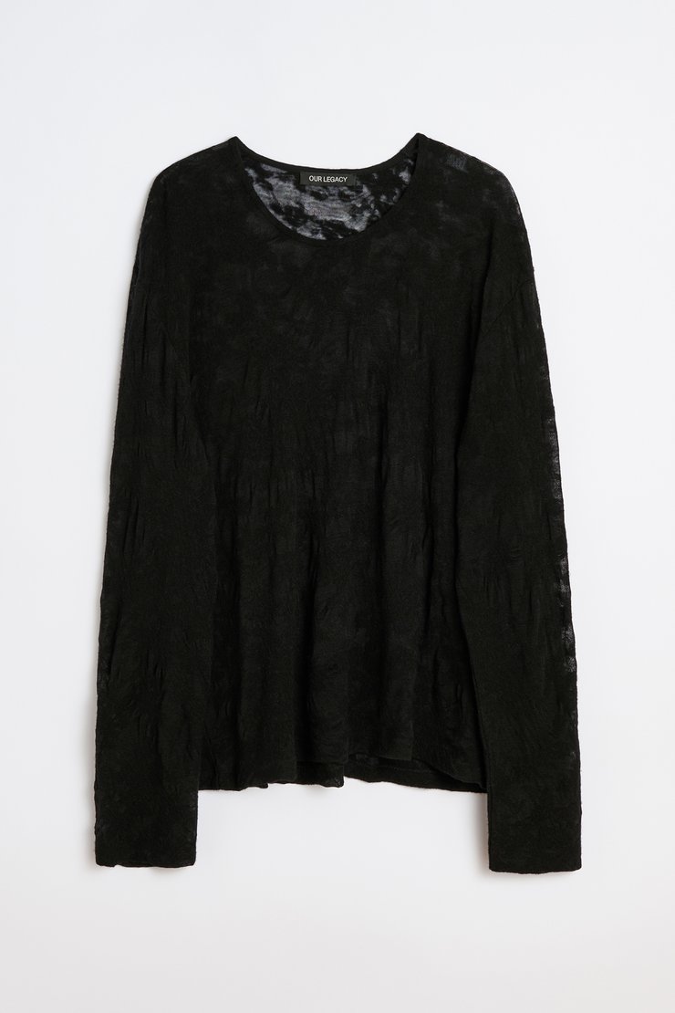 モーガン着用 Our Legacy DOUBLE LOCK Sweater 50 OUR LEGACY Black Double Lock Long Sleeve Sweater Our Legacy