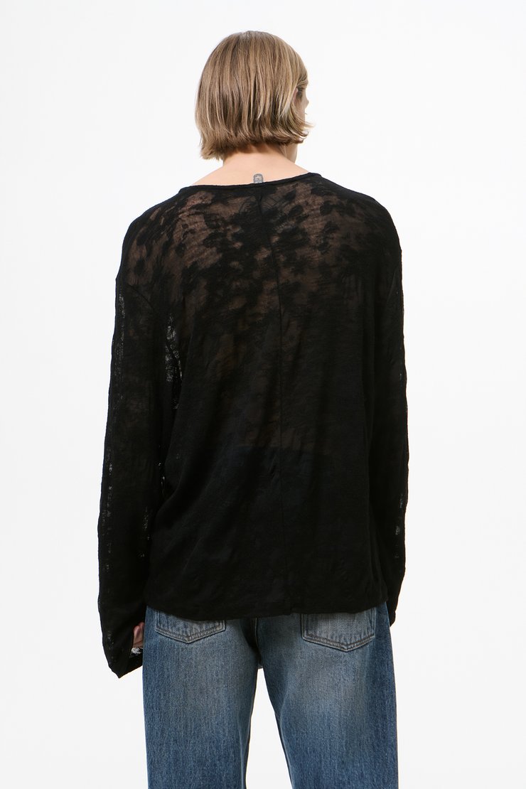 Our Legacy - Double Lock U Neck Black Flower Jacquard Gauze