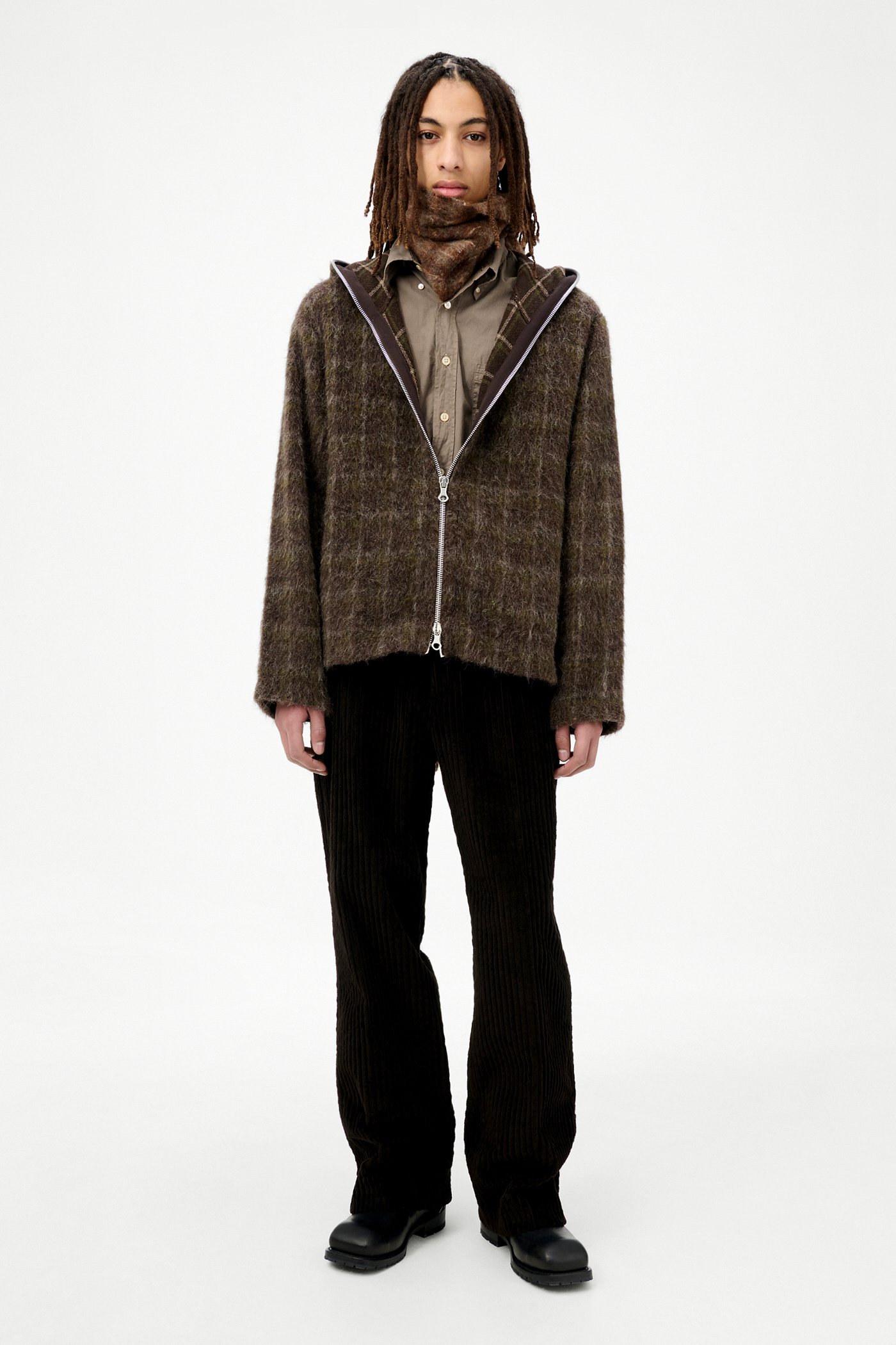 Our Legacy - Full Zip Hood Dorf Check Hairy Wool