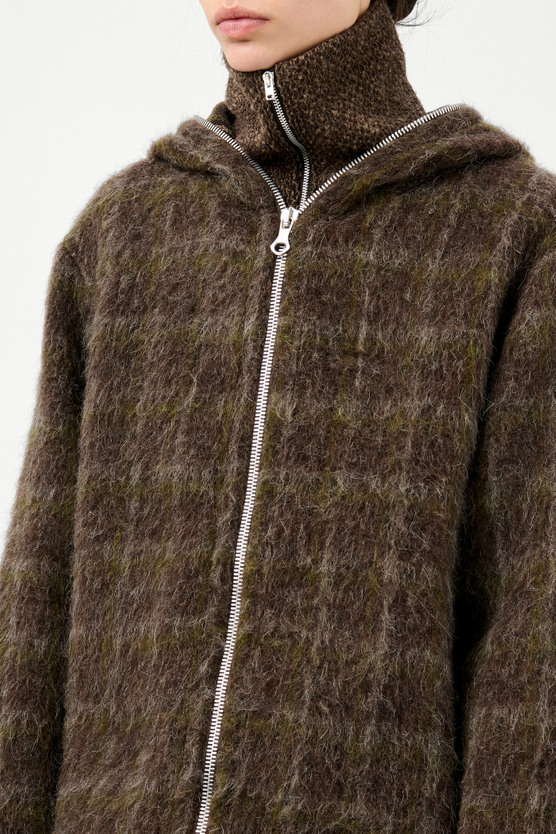 Our Legacy - Full Zip Hood Dorf Check Hairy Wool