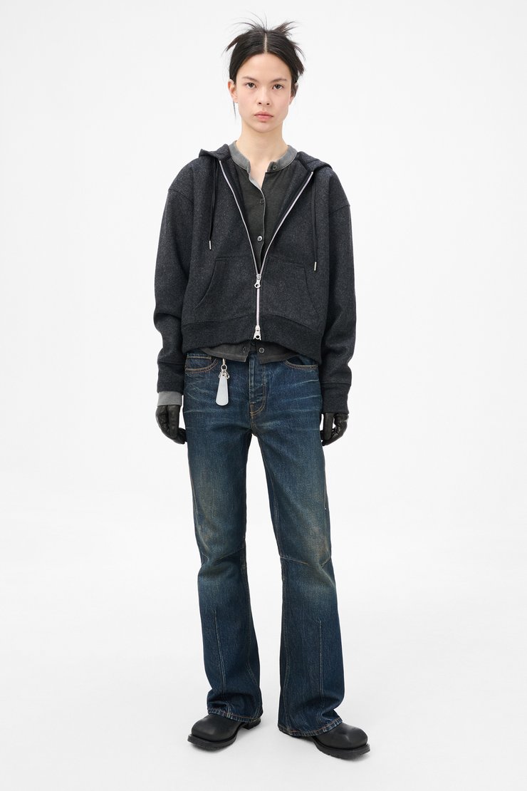 Our Legacy - Our Legacy Mischief Hood Charcoal Elastic Melton