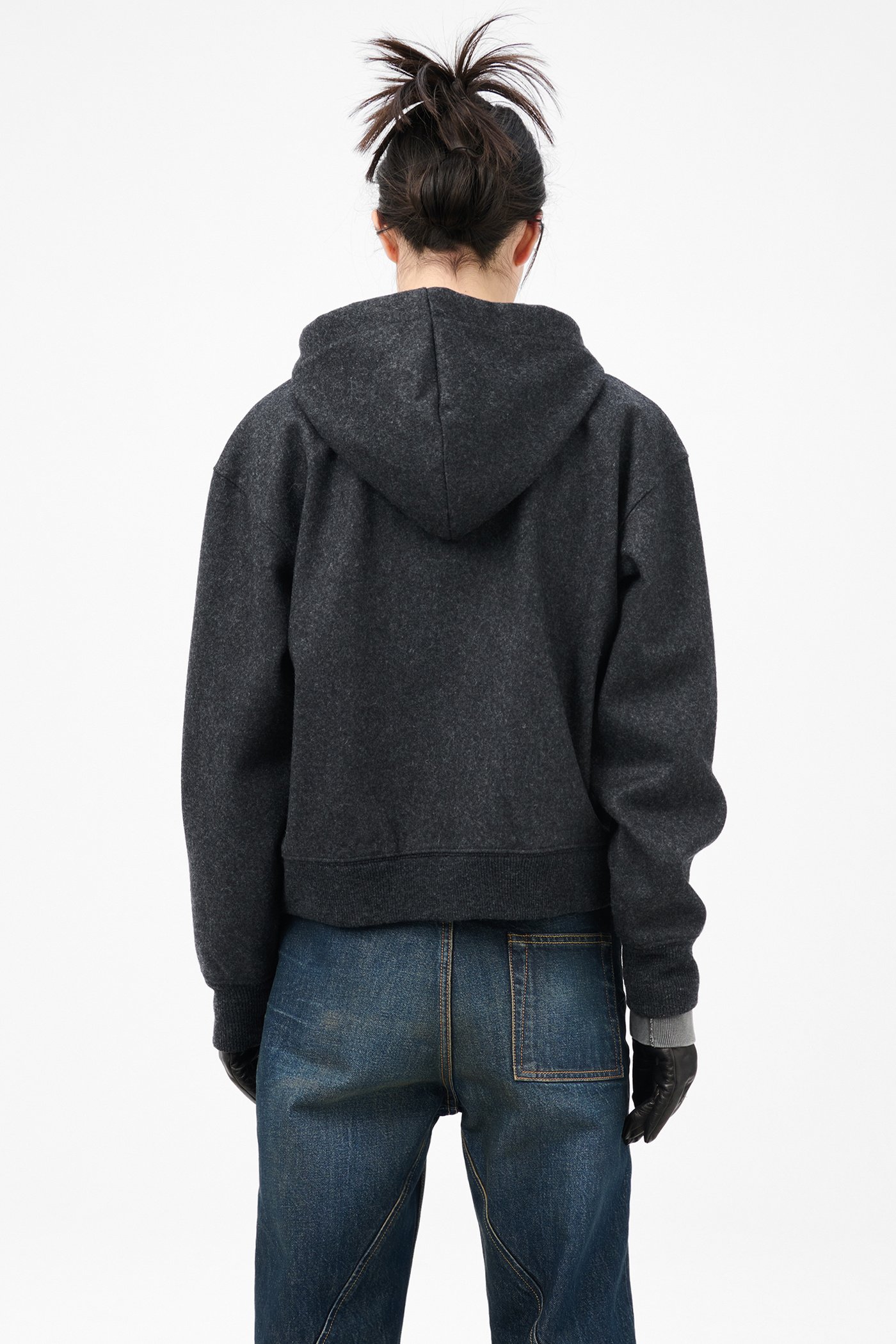 Our Legacy - Our Legacy Mischief Hood Charcoal Elastic Melton