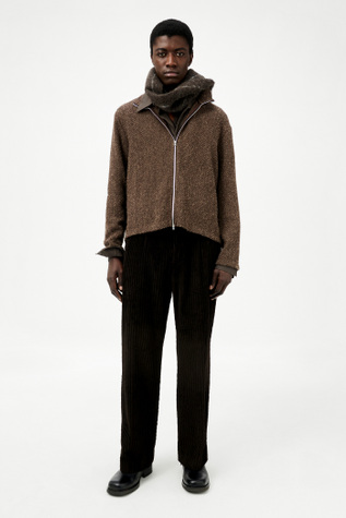 Our Legacy - Shrunken Fullzip Polo Brown Sparse Buckle Weave