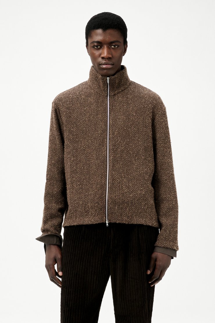 Our Legacy - Shrunken Fullzip Polo Brown Sparse Buckle Weave