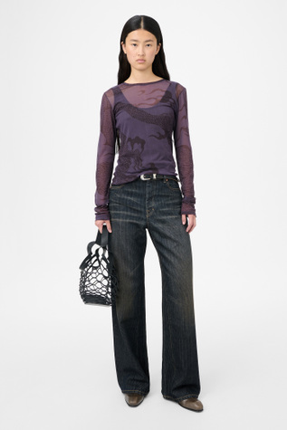 Super Slim Longsleeve Abstract Raisin Snake Print