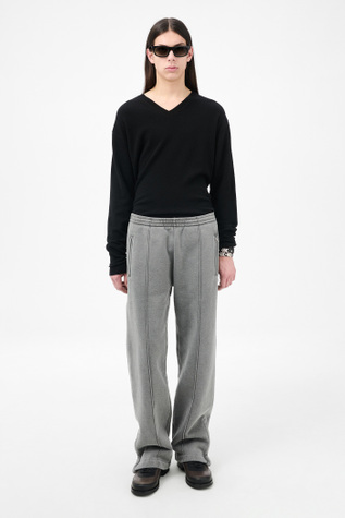 Track Pants Worn Black Hefty Fleece