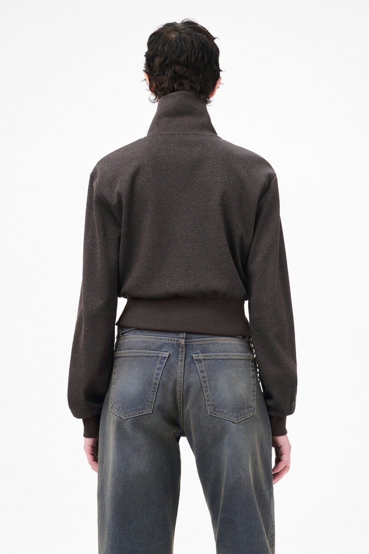 Our Legacy - Slim Zip Longsleeve Olive Crinkle Jersey