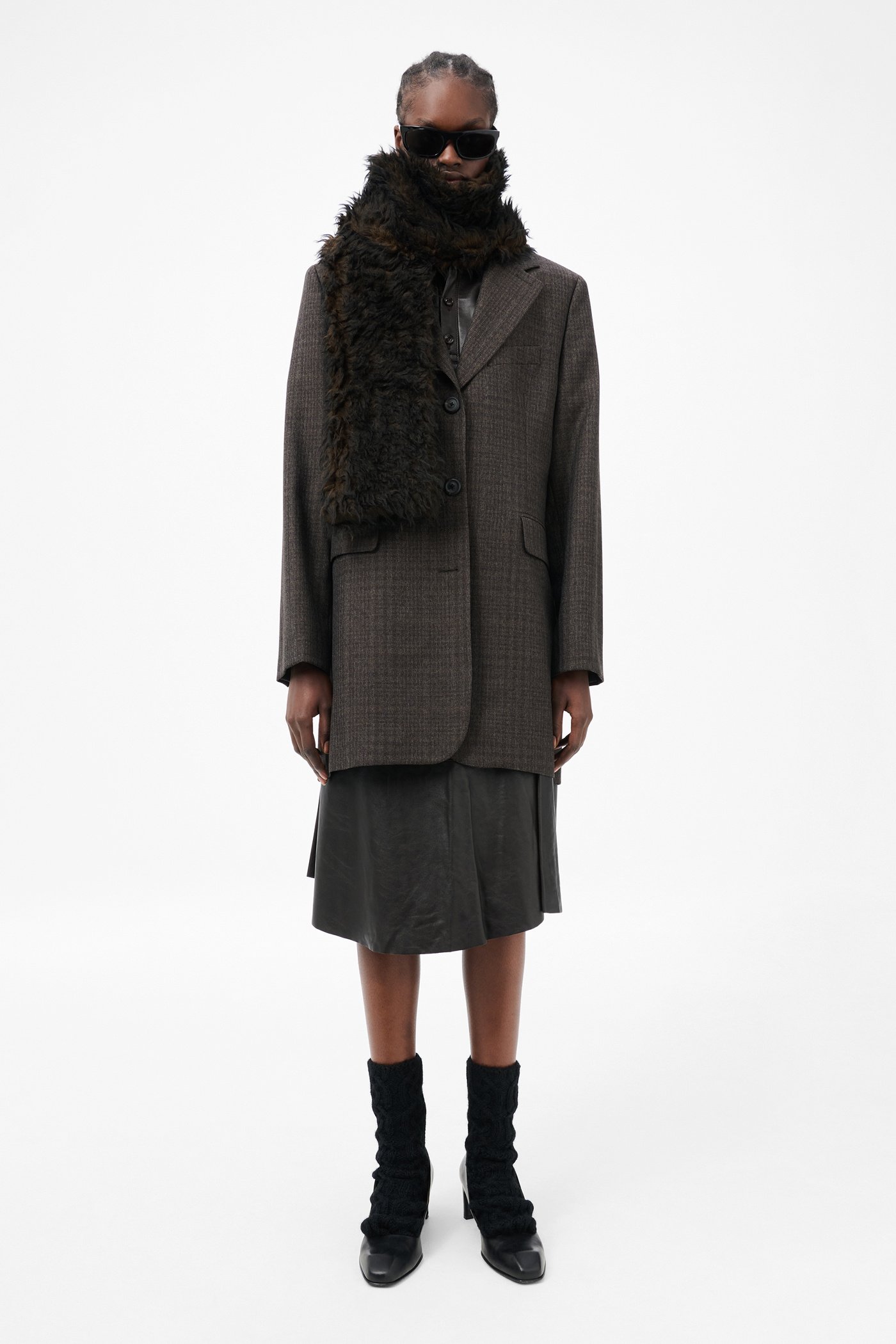 Our Legacy - Floss Scarf Ombre Brown Hairy Wool
