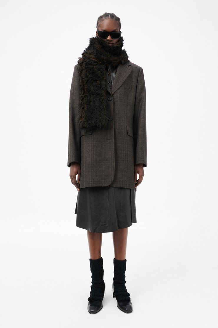 【OUR LEGACY】ESTATE SCARF / Black Check Our Legacy - Estate Scarf Black Fuzzy Alpaca