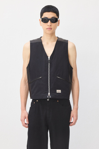S’YTE NYLON TWILL BIG LONG VEST ブラック 3 80 MODAL LOAN ZIPPER LONG VEST(S Black): Yohji Yamamoto POUR