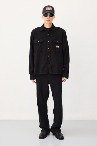 Country Shirt Overdyed Black Flannel Check