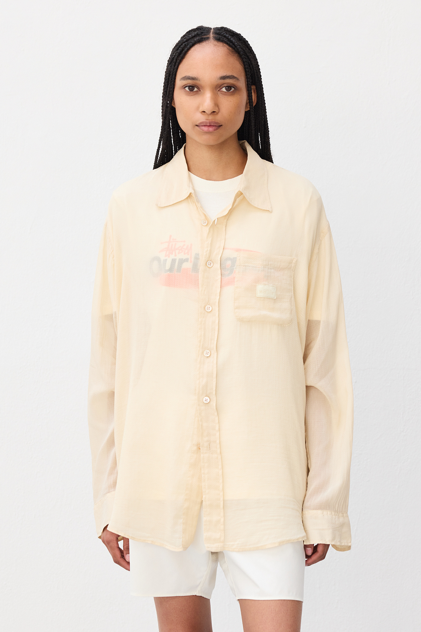 stussy OUR LEGACY SAND COTTON SILK シャツ Our Legacy - Work Shirt Sand Cotton Silk