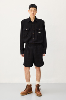 Optstuff オプトスタフCREW SHORTS ブラックM Our Legacy - Laguna Short Overdyed Black Flannel Check