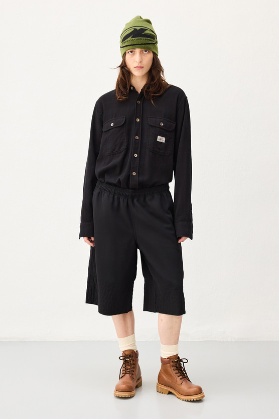 パンツ OUR LEGACY WORK SHOP TALL LAGUNA SHORT Our Legacy - Tall Laguna Short Black Wool