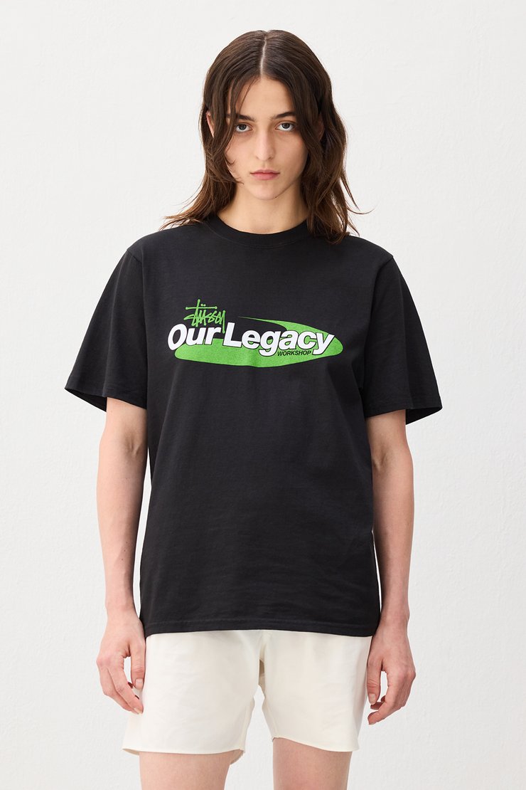 Our Legacy Work Shop Swirl Tee Pigment Dyed – Black | Tees