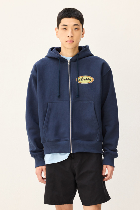 パーカー・フーディ Stussy x Our Legacy Work Shop Oval Zip Hoodie Navy OL Work Shop Oval Zip Hoodie – Navy | Sweats | Stüssy