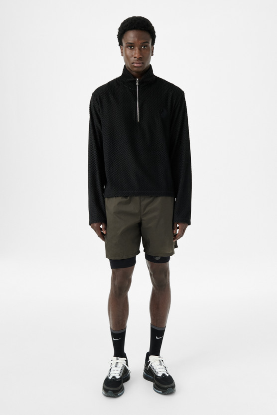 トップス OUR LEGACY 21AW SLASHED BASE SWEAT 44 Our Legacy - Sport Half Zip Black