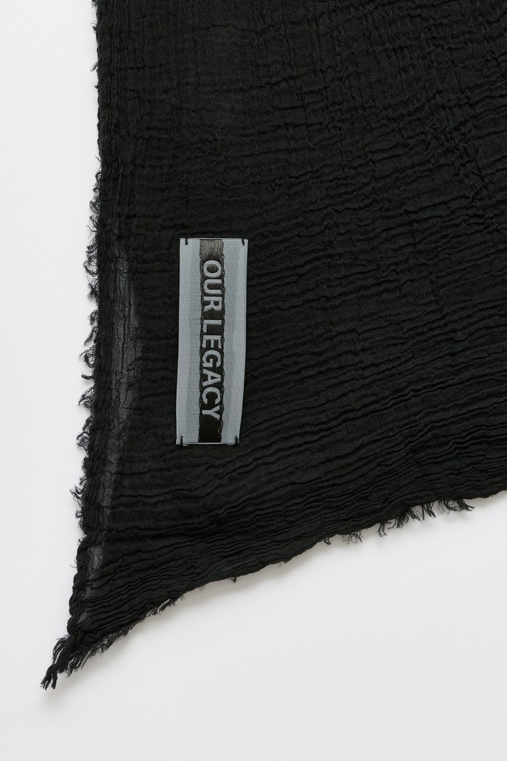 小物 OUR LEGACY Black Fuzzy Alpaca Check Our Legacy - Estate Scarf