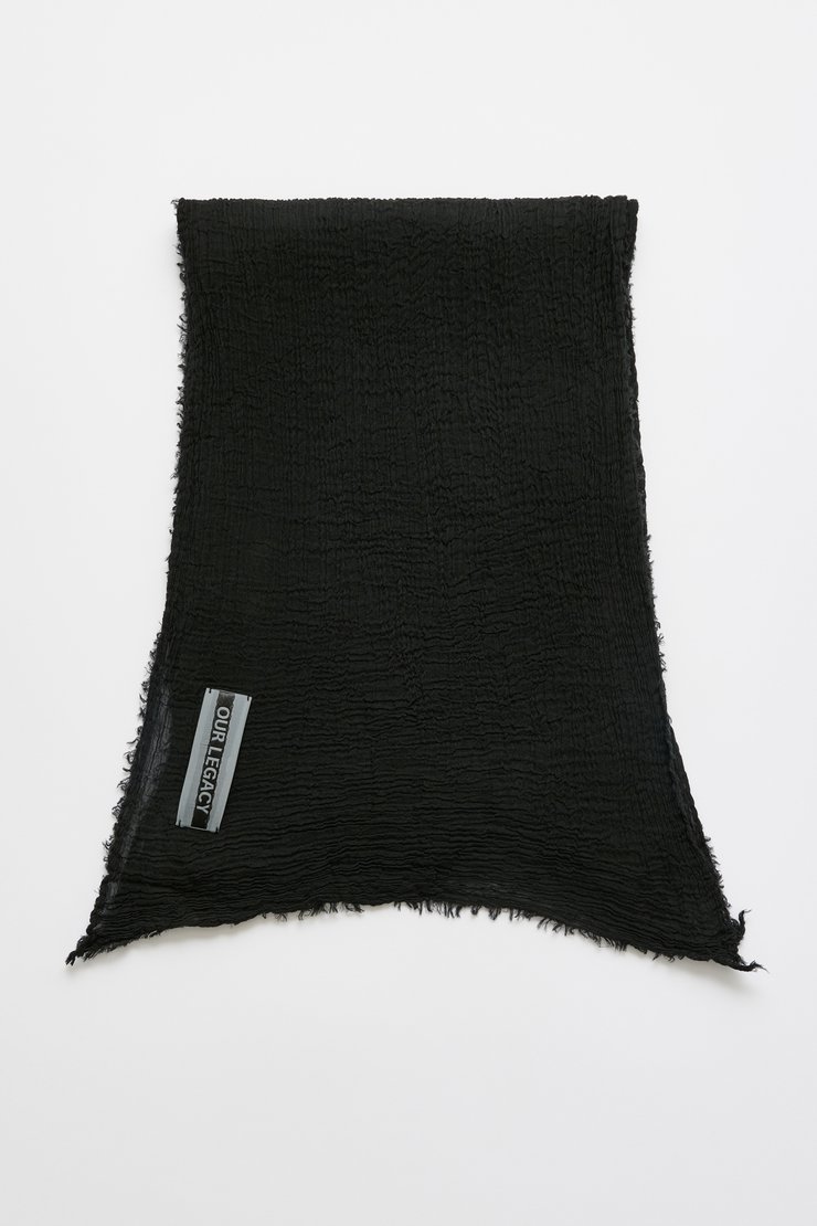 小物 OUR LEGACY Black Fuzzy Alpaca Check Our Legacy - Estate Scarf