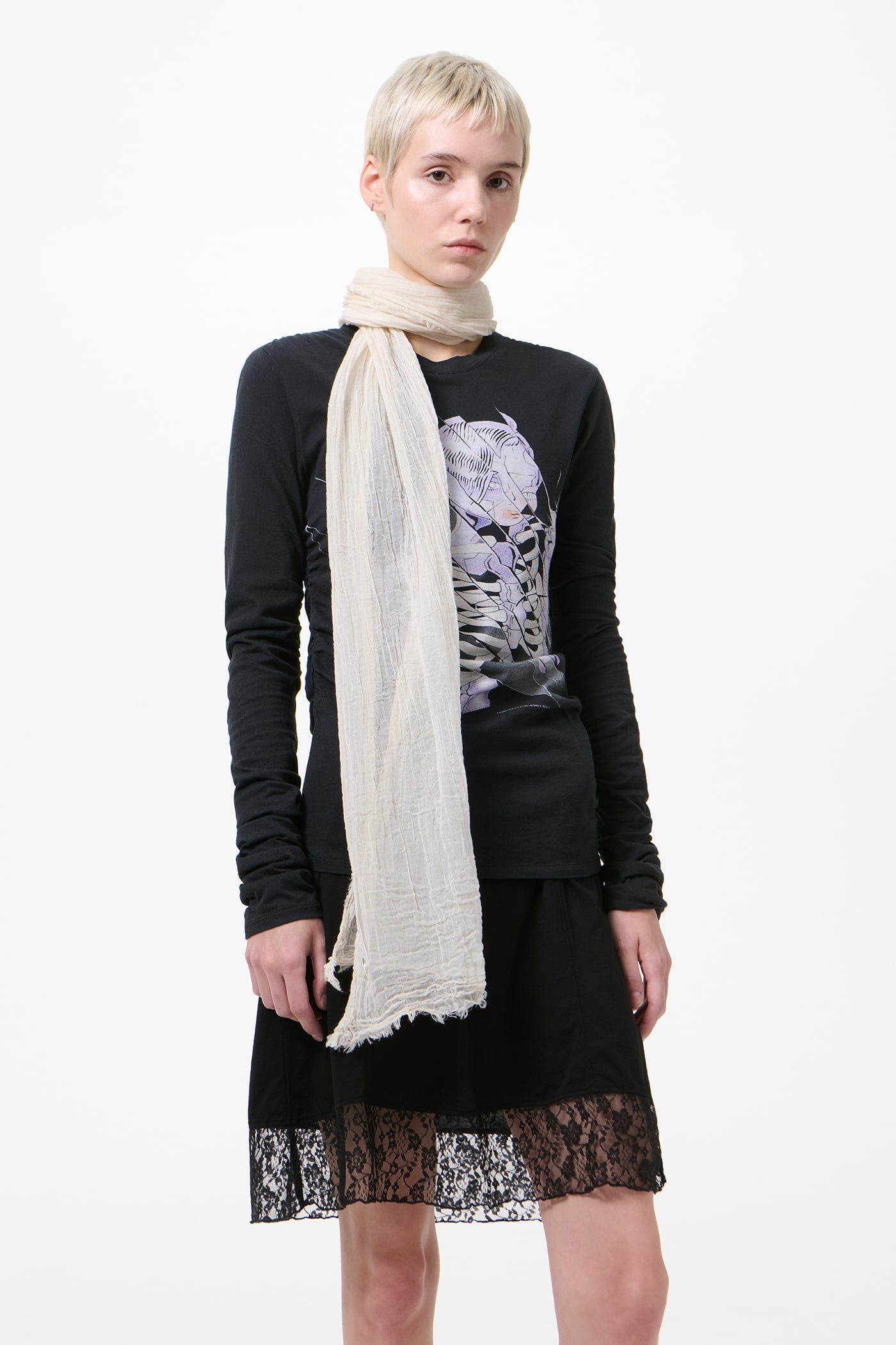 Our Legacy - Cottage Scarf Eggshell Crinkle Cotton