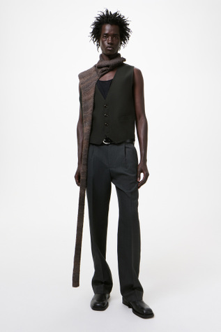 Classic Waistcoat Soot Black Techflax