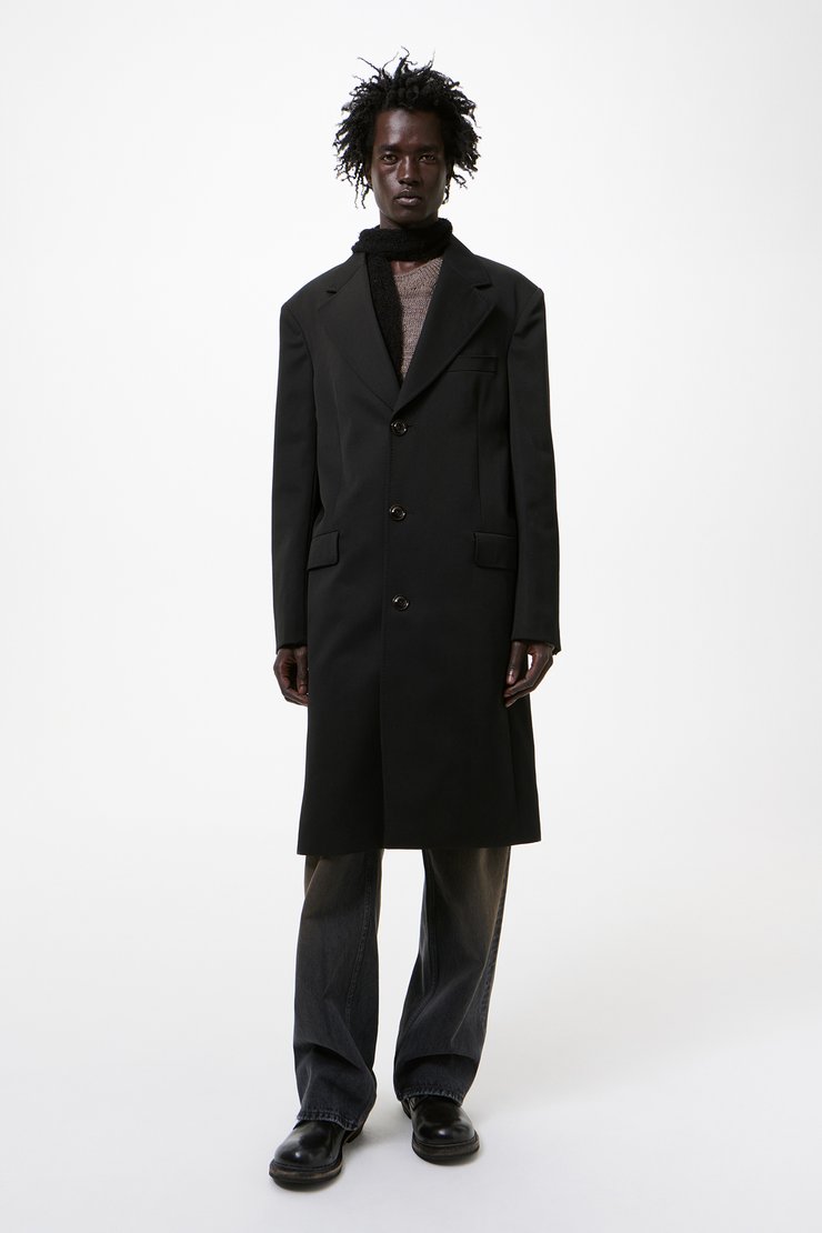 DOLPHIN COAT - Coarse Black Gabardine