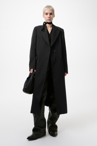 Manta Coat Coarse Black Gabardine