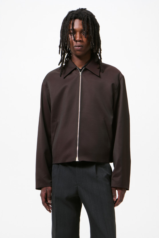 Our legacy 黒 クロップドジャケット ジッパー付き Our Legacy - Mini Jacket Crushed Grape Formflex Weave