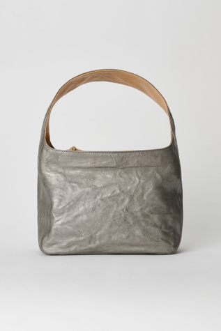 Brick Bag Metallic Oyster Sheepskin