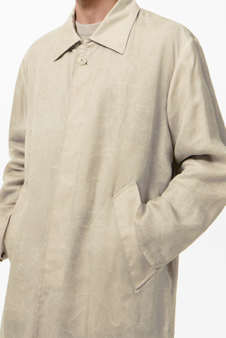 Our Legacy - Cloak Carcoat Ghost Grey Wax Dipped Cupro