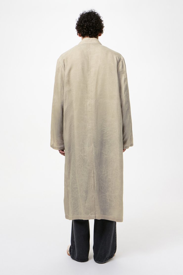 Our Legacy - Cloak Carcoat Ghost Grey Wax Dipped Cupro
